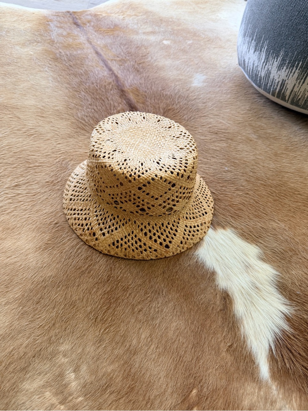 Woven Straw Bucket Hat - Natural